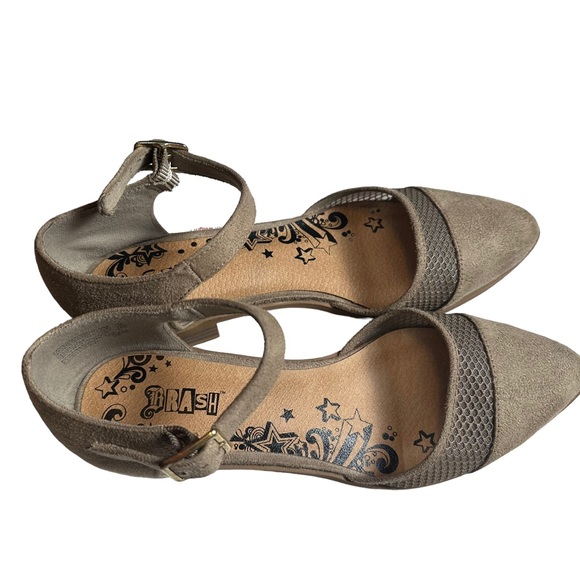 Brash Women's Mary Jane Flats Fabric Gray Pointed Toe Size 7.5 - Picture 5 of 7